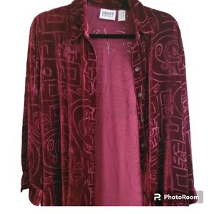 Chico's Design velvet red jacket size 0